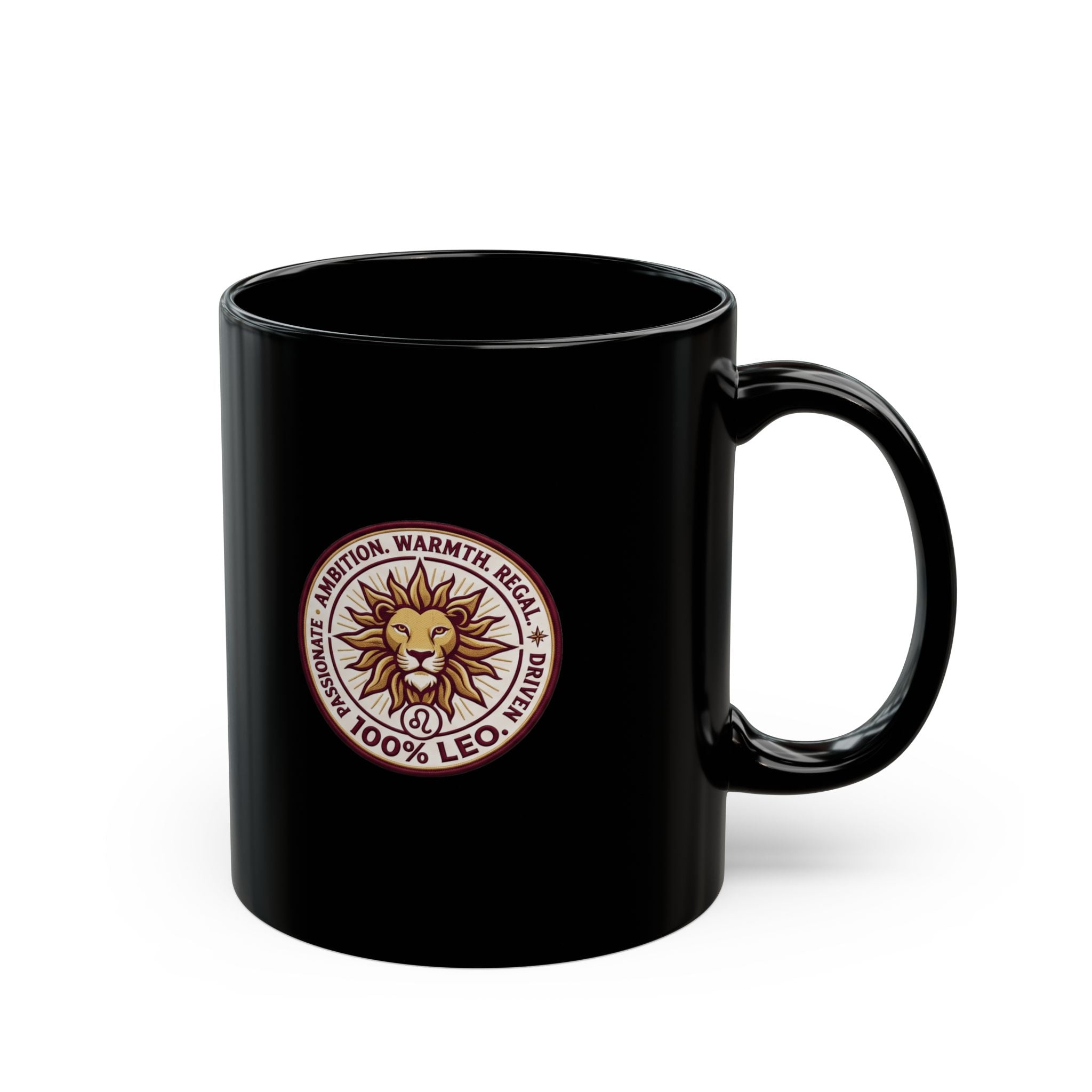 Leo Zodiac Sun Black Mug — 100% Leo Astrology Coffee Cup