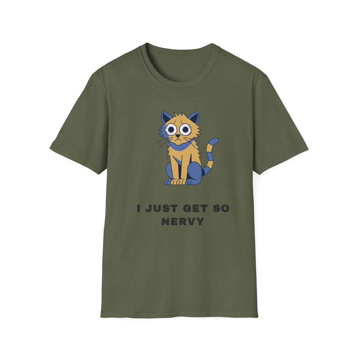 I Just Get So Nervy Cat T-Shirt — Cute Anxious Cat Graphic Tee - Trending Now - September 2026
