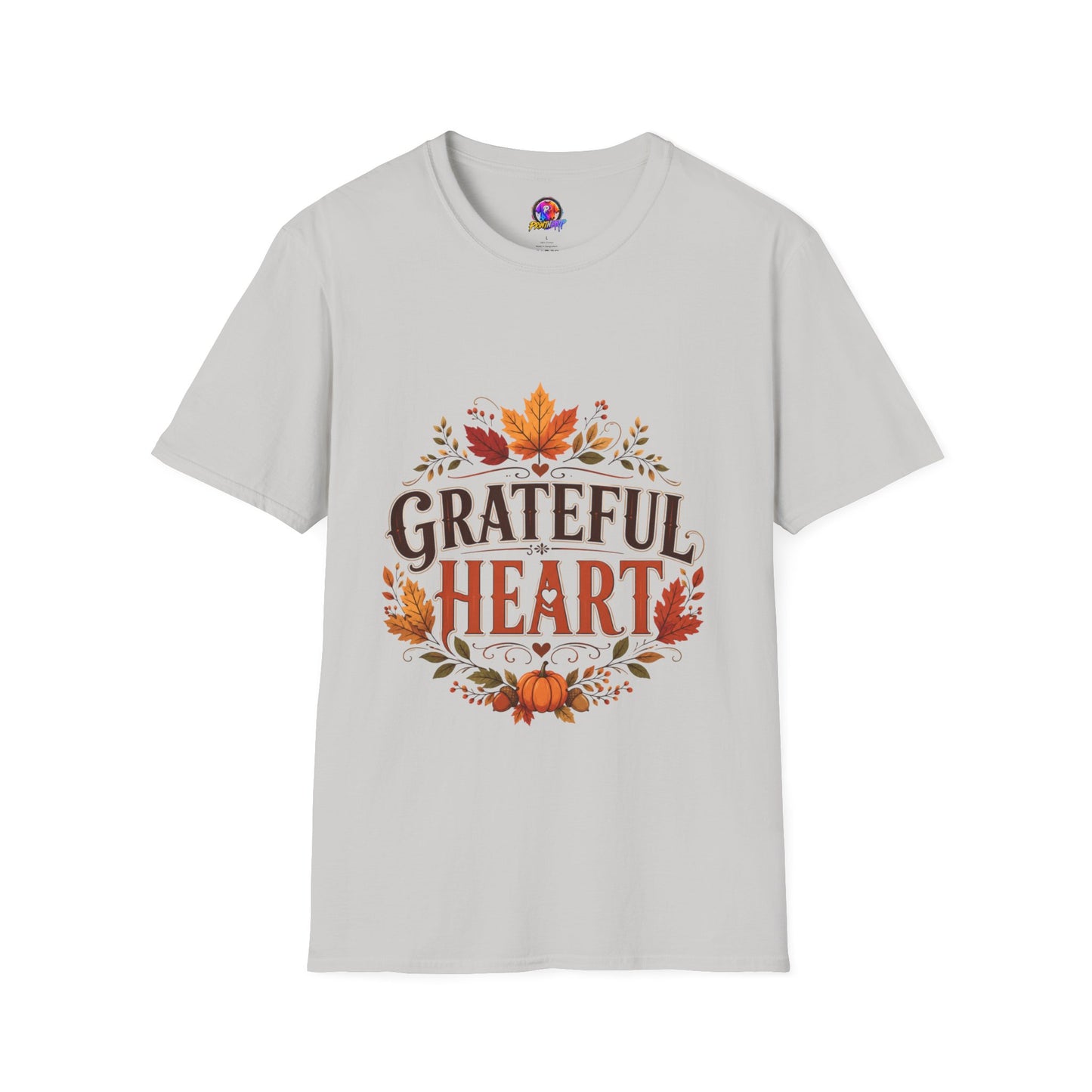 Grateful Heart T-Shirt — Autumn Leaves Thanksgiving Tee
