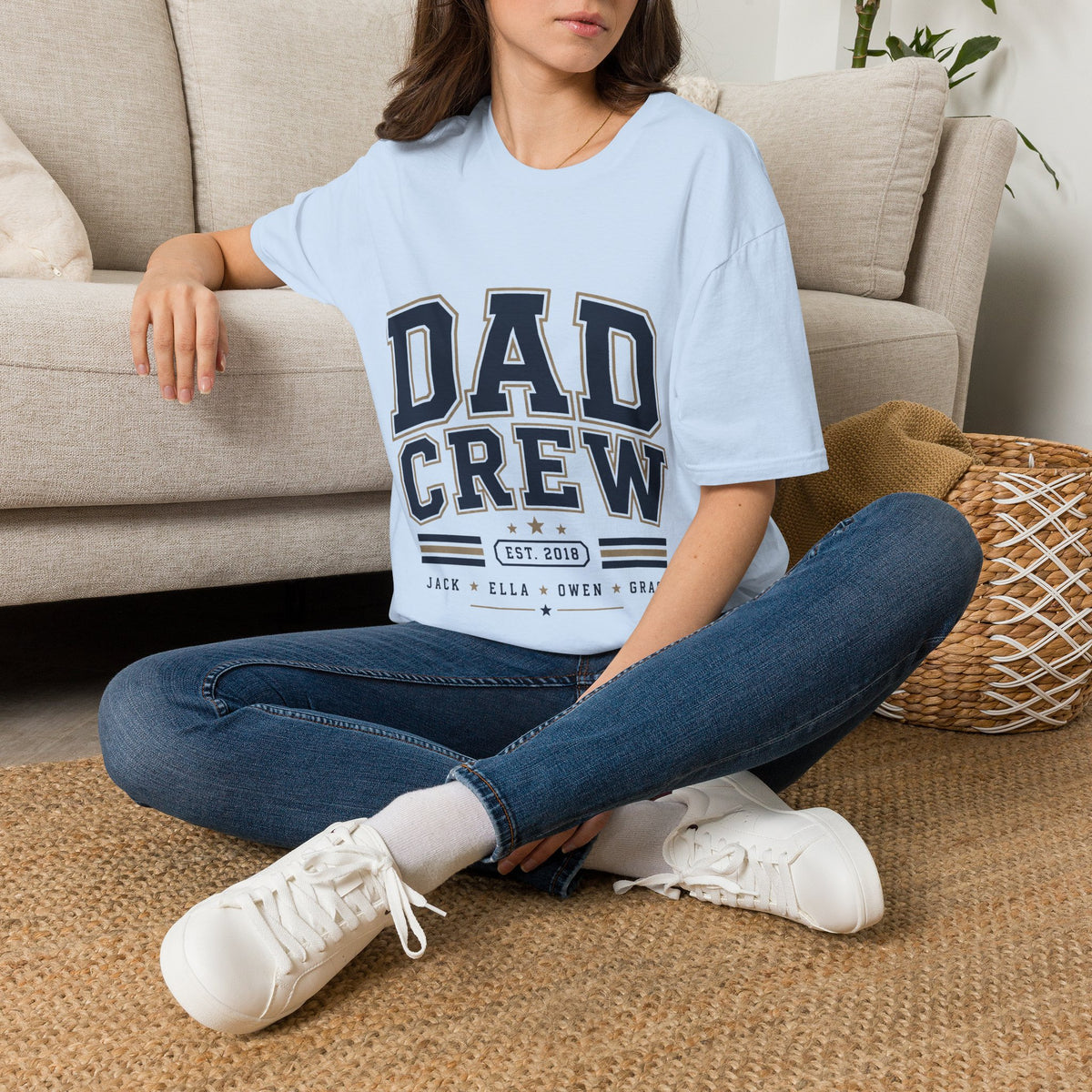 Dad Crew T-Shirt — Vintage Collegiate "DAD CREW" Father's Day Tee
