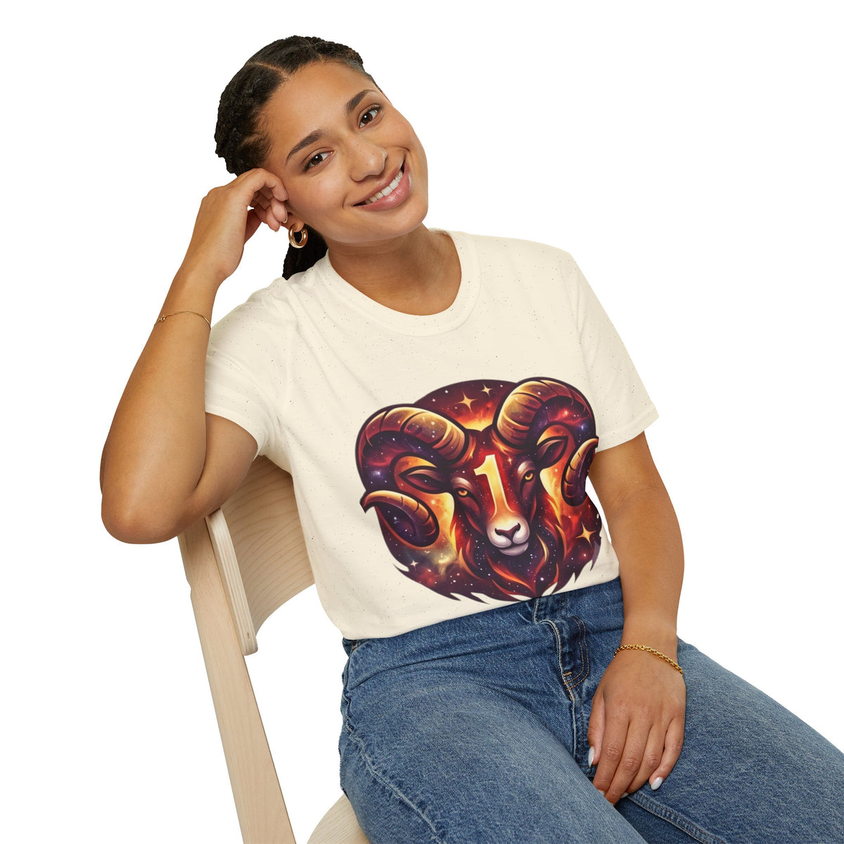 Aries Zodiac Ram Graphic T-Shirt — 'First in the Zodiac' Astrology Tee