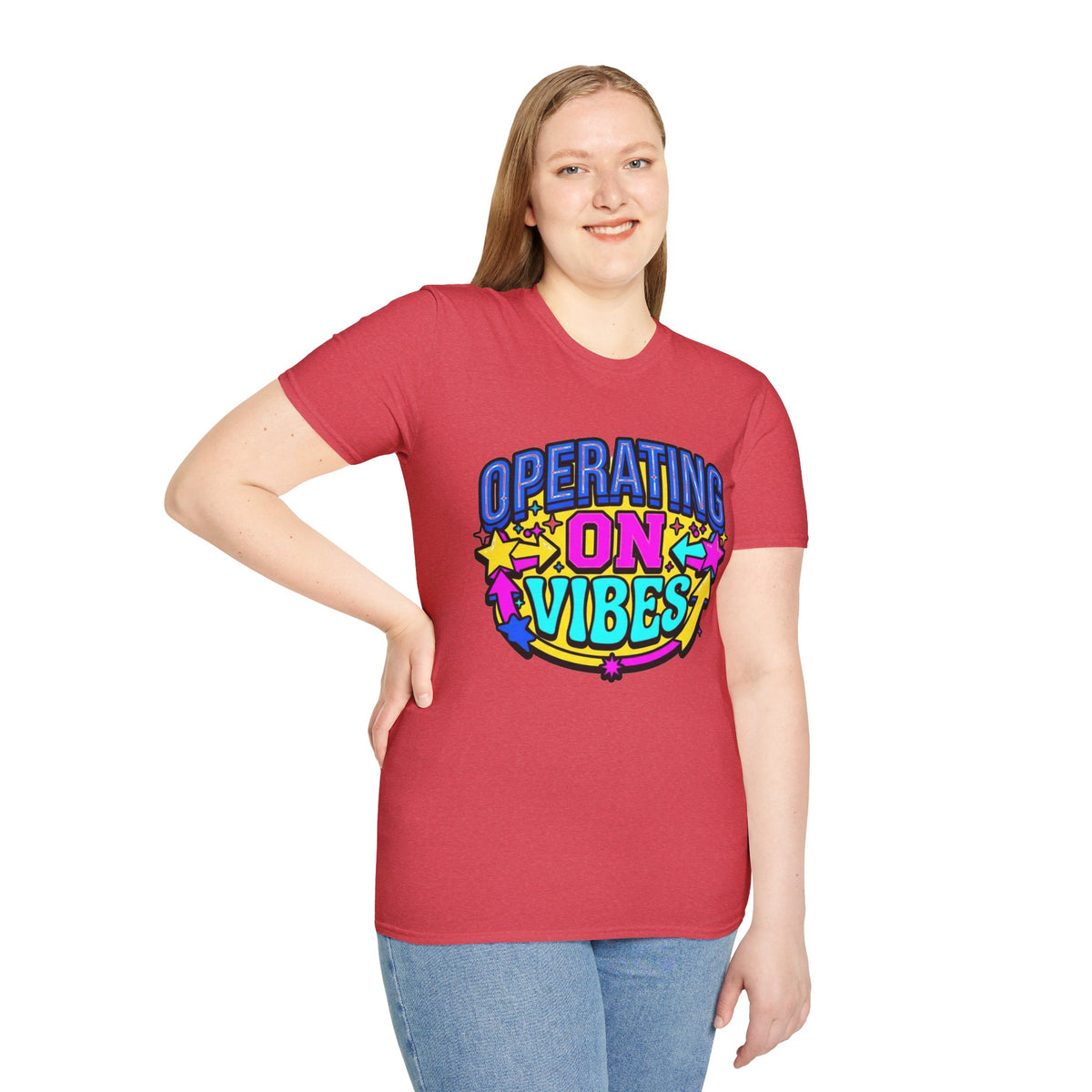 Operating On Good Vibes T-Shirt — Retro Rainbow Positive Energy Tee - Trending Now - August 2026