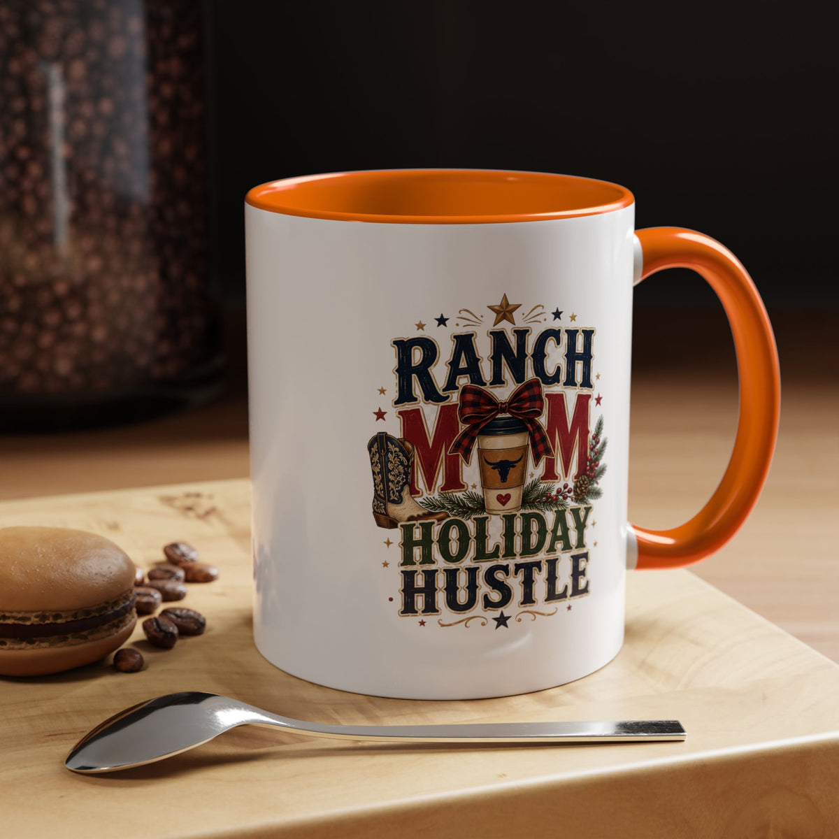 Modern Day Christmas Ranch Mom Holiday Hustle Accent Coffee Mug