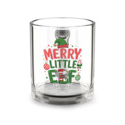 Christmas Glass Mug 10 oz Merry Little Elf 10oz Glass Mug — Christmas Holiday Elf Coffee Cup