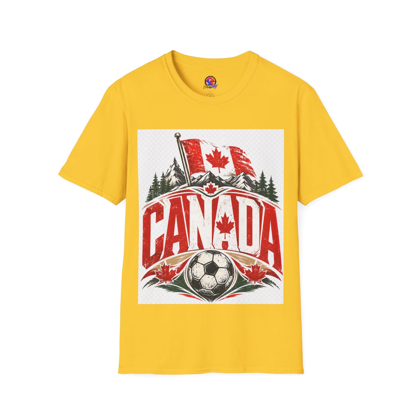 Canada Soccer T‑Shirt — Canadian Flag & Maple Leaf Crest