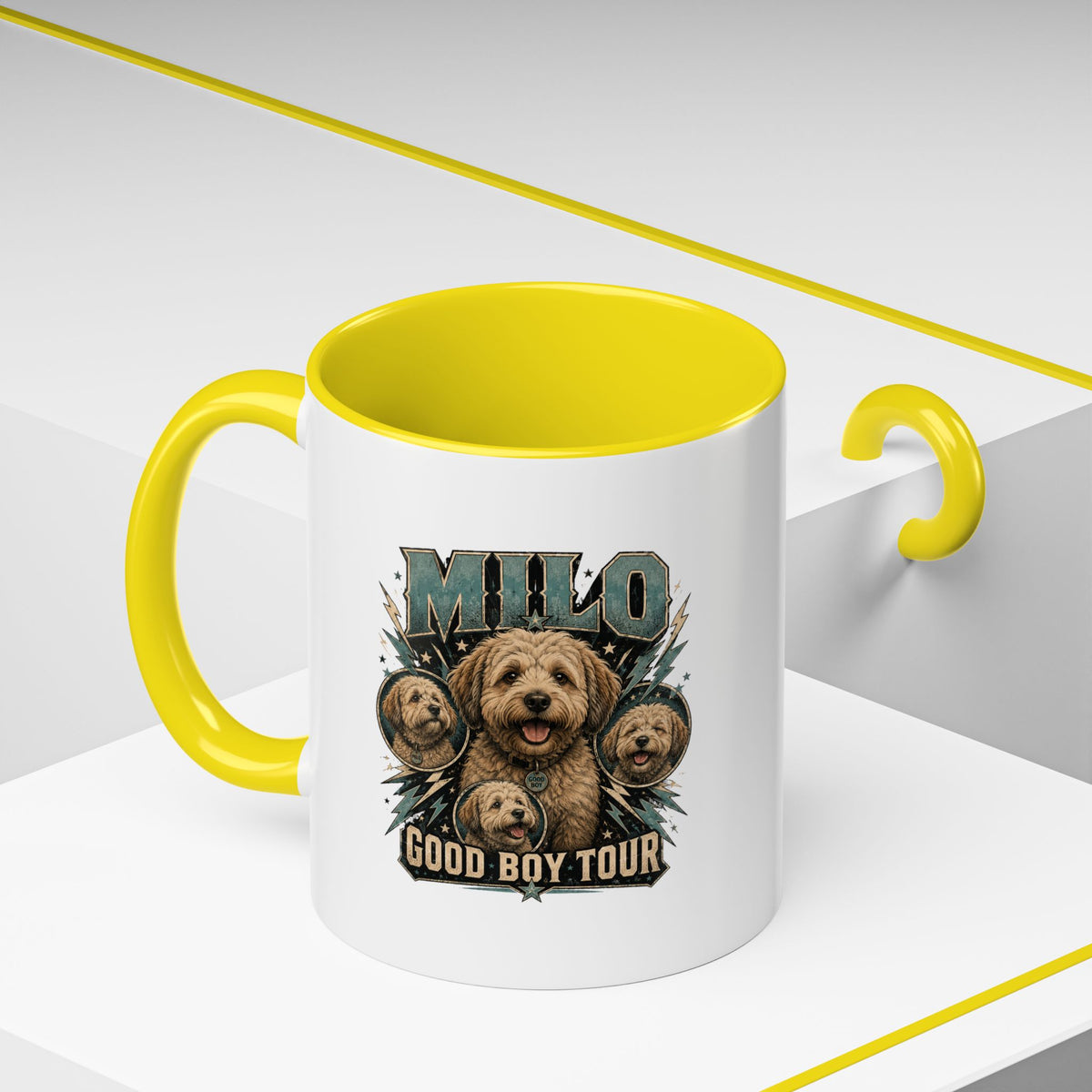 Milo Bailey Dog Dad Mom Milo "Good Boy Tour" Accent Coffee Mug – Personalized Dog Lover Gift