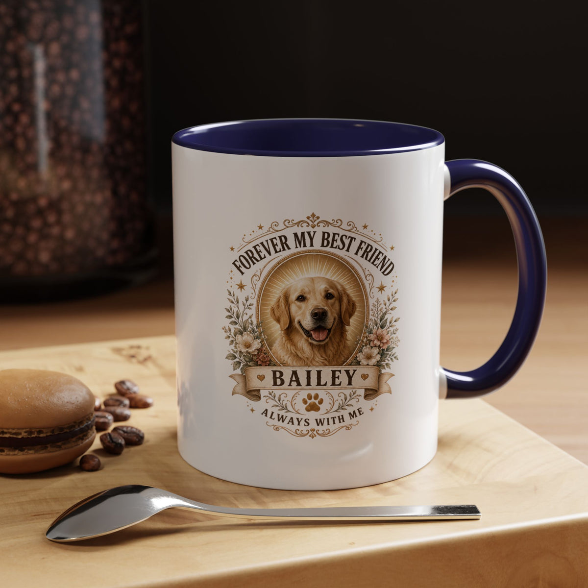 Milo Bailey Dog Dad Mom Personalized Dog Photo Coffee Mug — "Forever My Best Friend" Memorial Mug