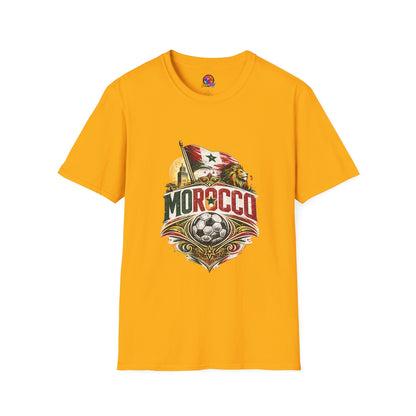 Morocco Soccer T-Shirt — Vintage Flag & Lion Football Tee