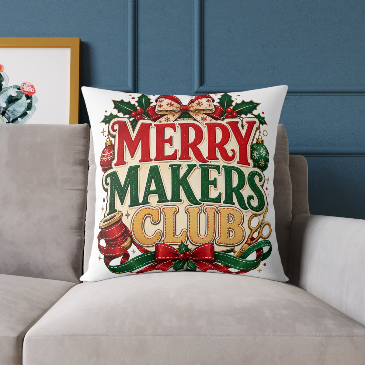 Christmas Merry Makers Club Holiday Throw Pillow