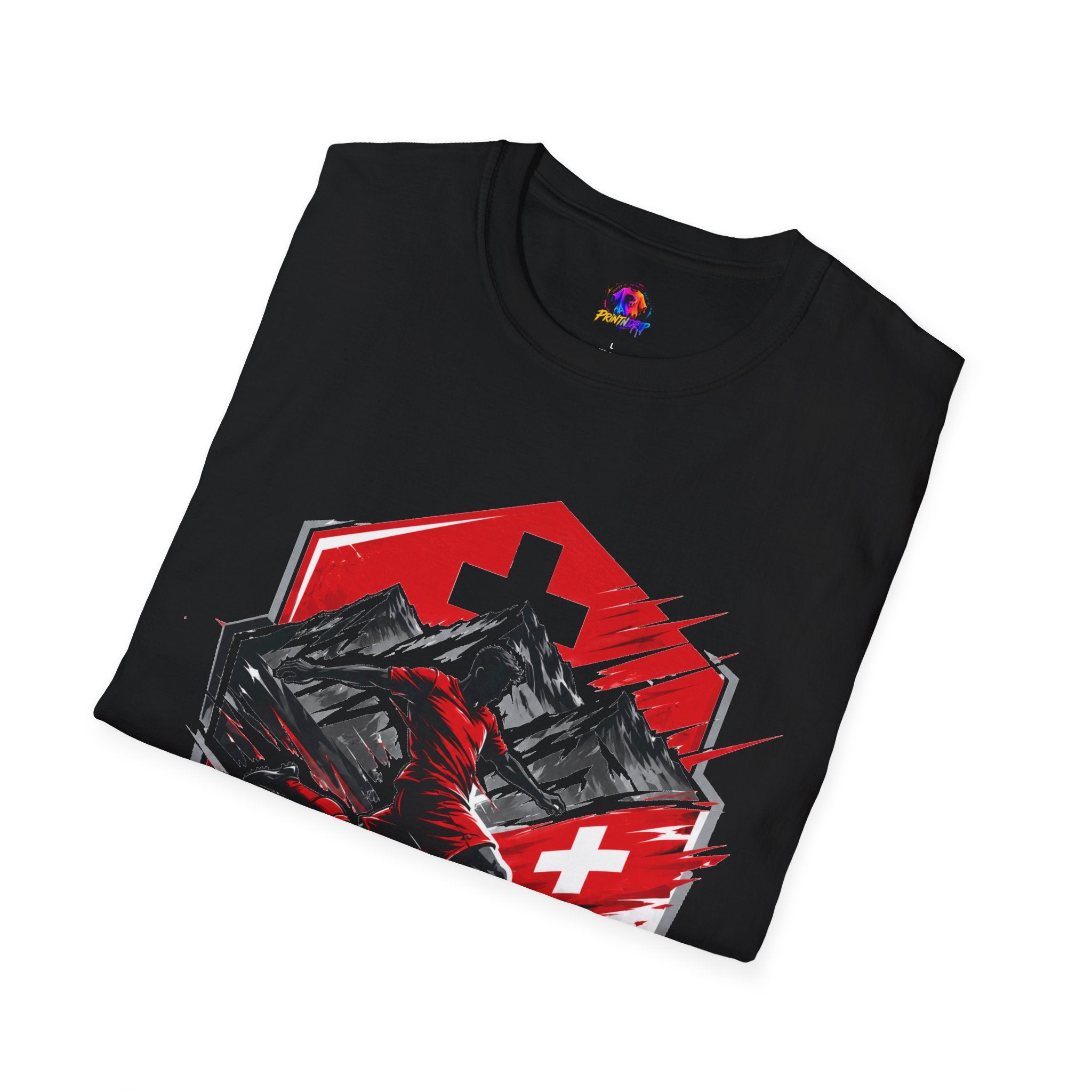 Switzerland Alpine Strike T‑Shirt – Swiss Mountain Ski & Snowboard Graphic