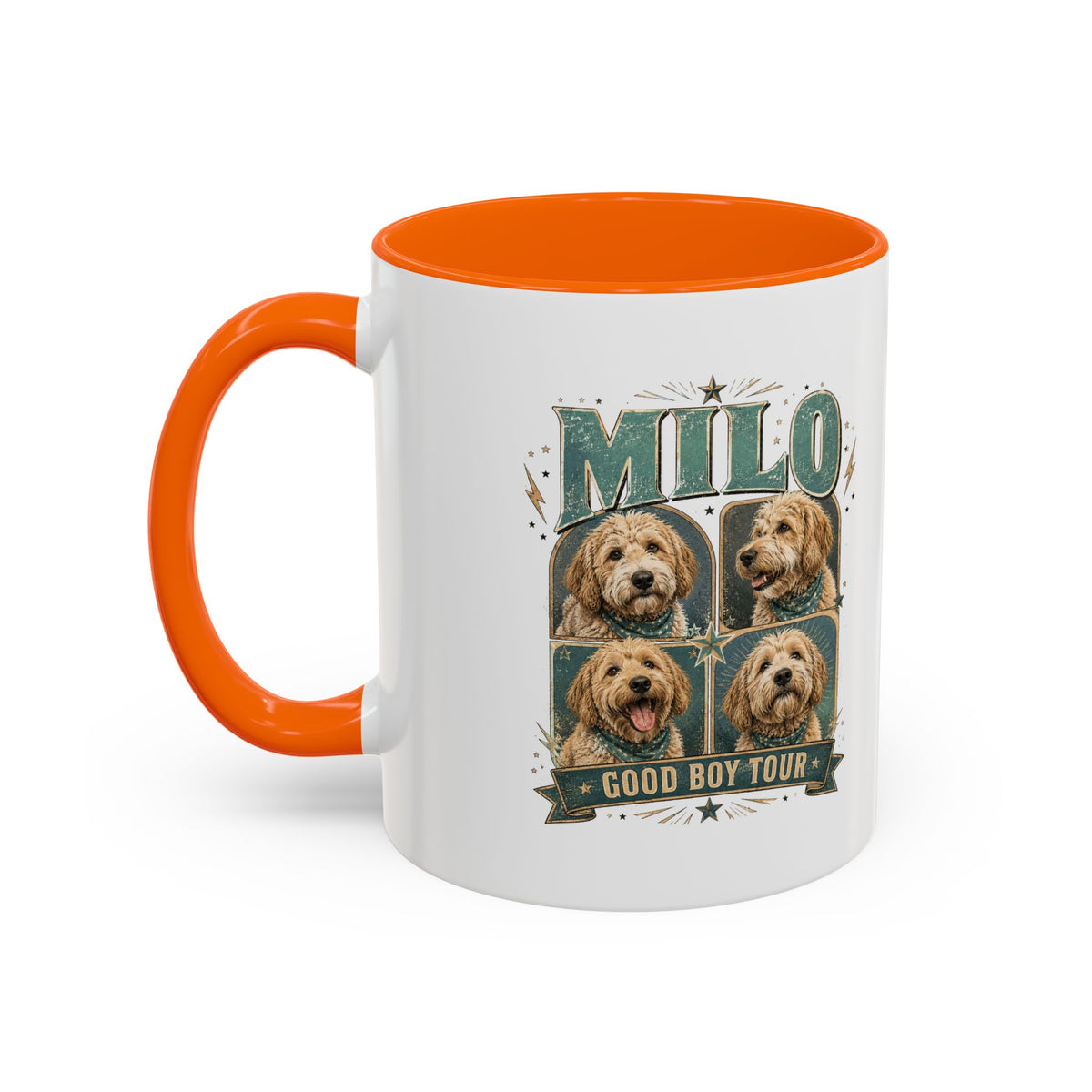 Milo Bailey Dog Dad Mom Milo 'Good Boy Tour' Accent Coffee Mug – Personalized Dog Lover Gift