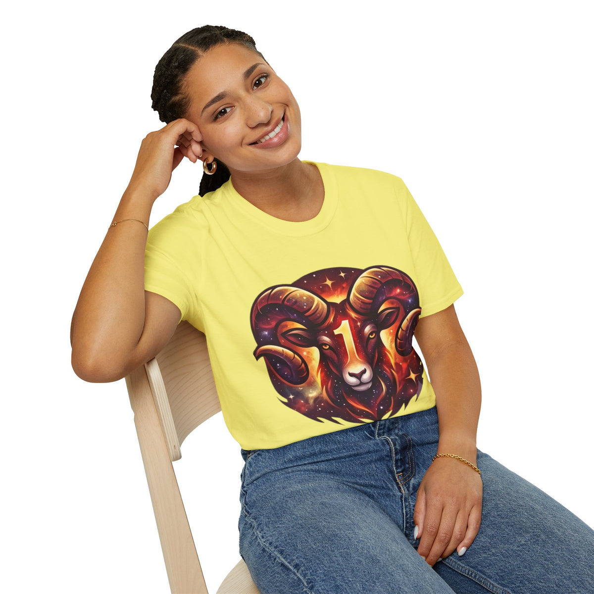 Aries Zodiac Ram Graphic T-Shirt — 'First in the Zodiac' Astrology Tee