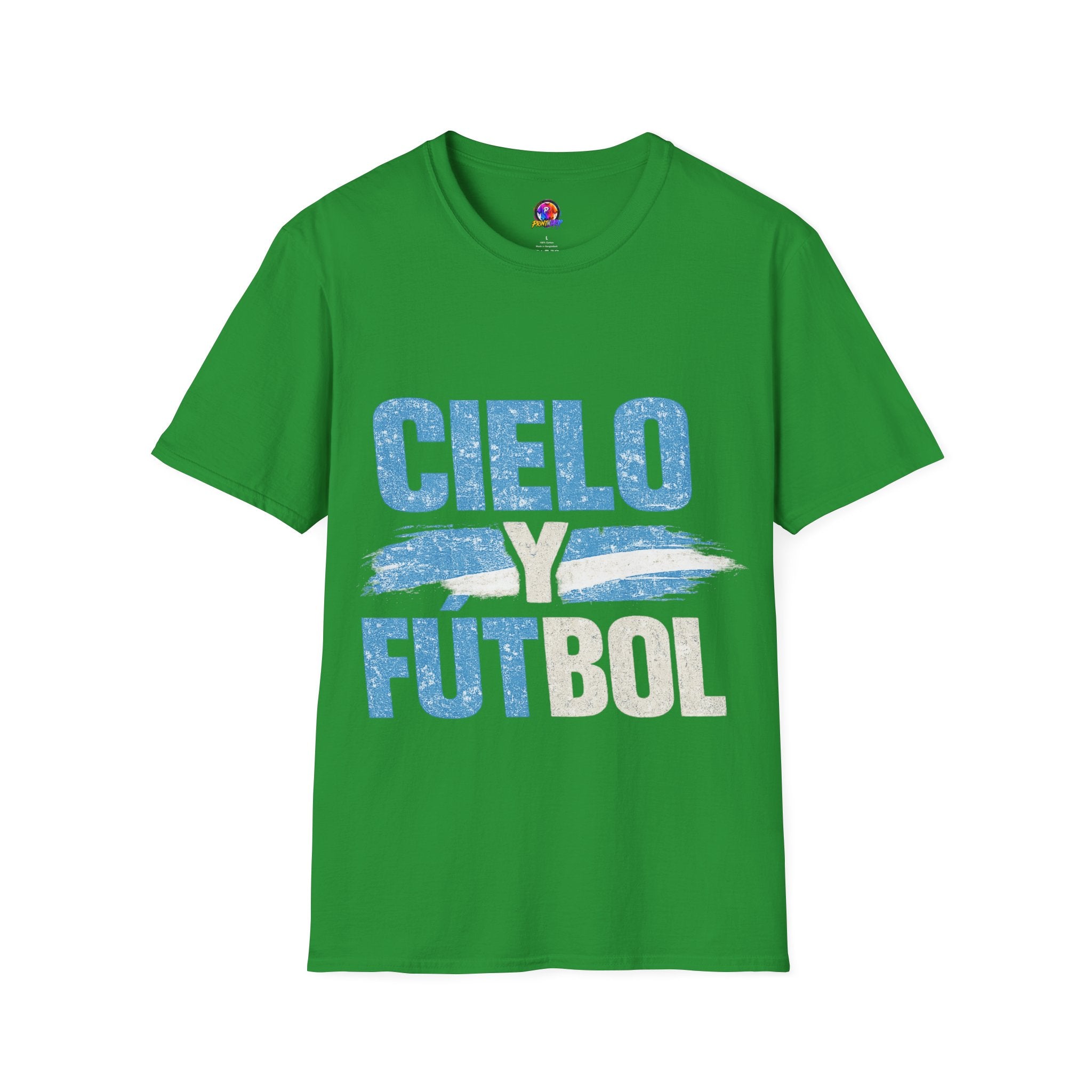 Argentina Cielo Fútbol T-Shirt — Vintage Sky Blue Soccer Tee