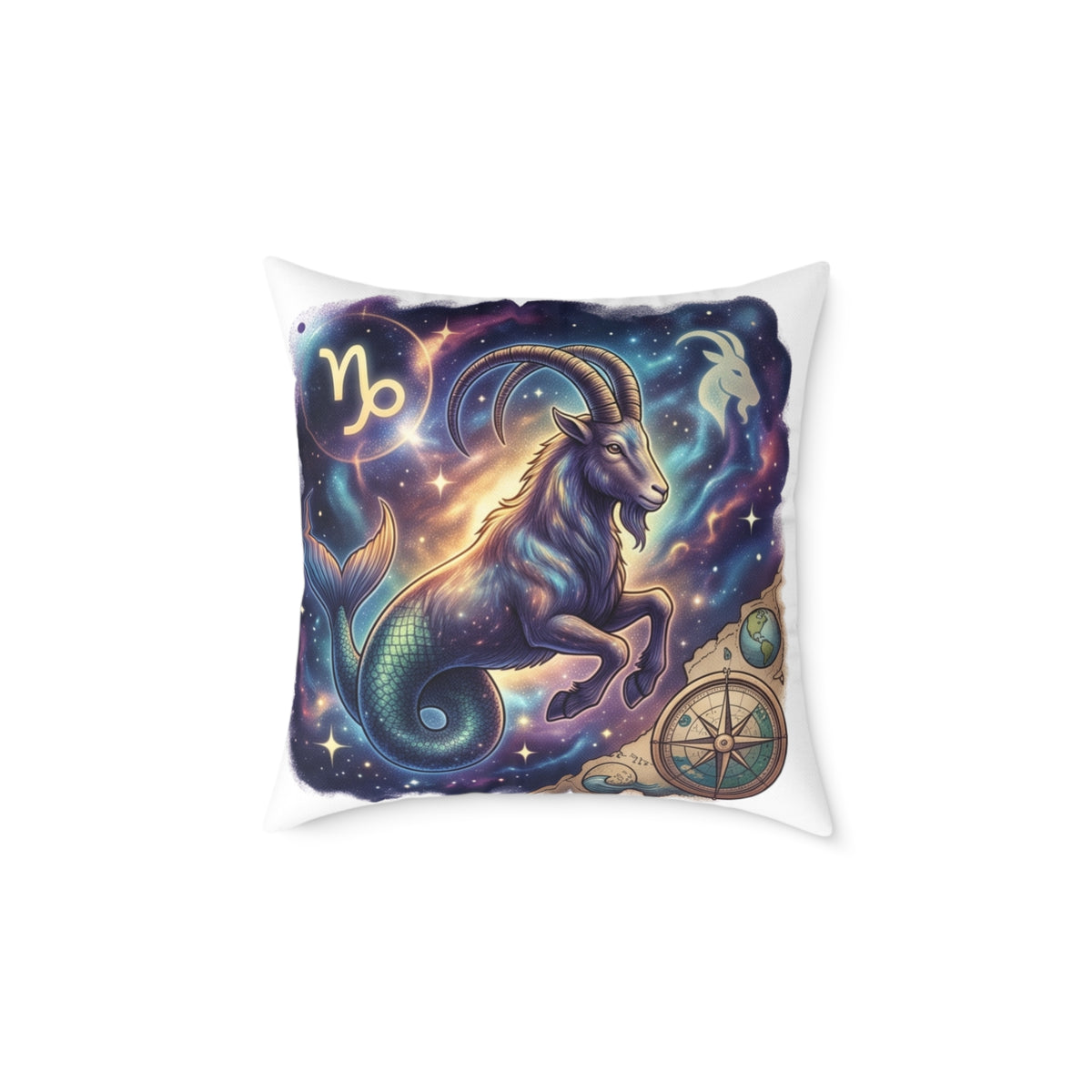 Capricorn Zodiac Pillow – Mystical Sea-Goat Constellation Decorative Throw Pillow
