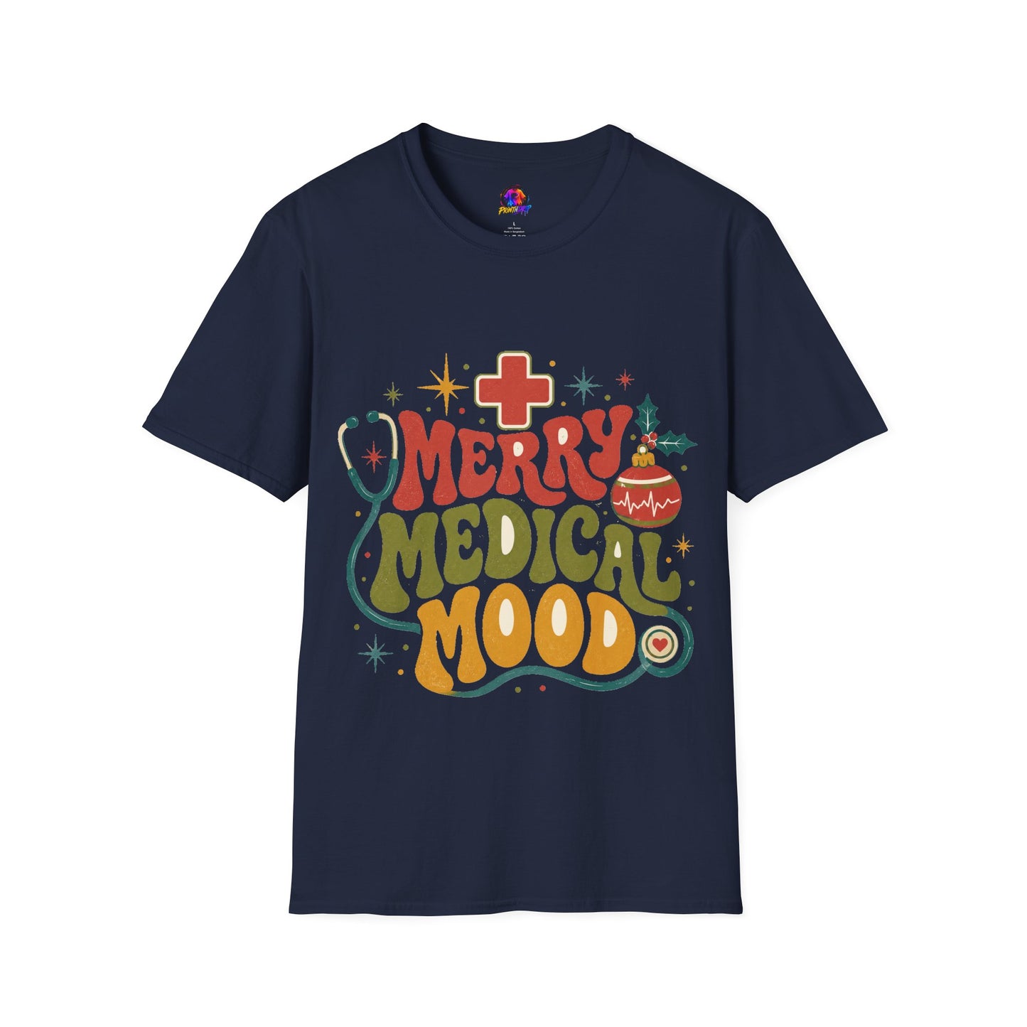 Merry Medical Mood T-Shirt — Christmas Nurse & Healthcare Holiday Tee