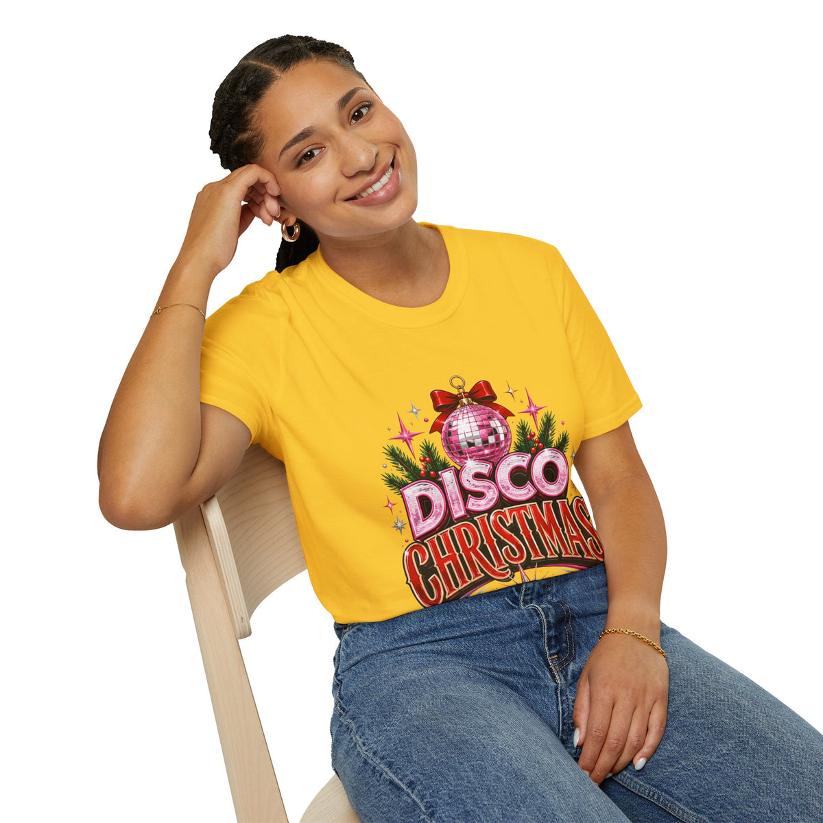 Disco Christmas T-Shirt — Retro Glitter Ornament Holiday Tee