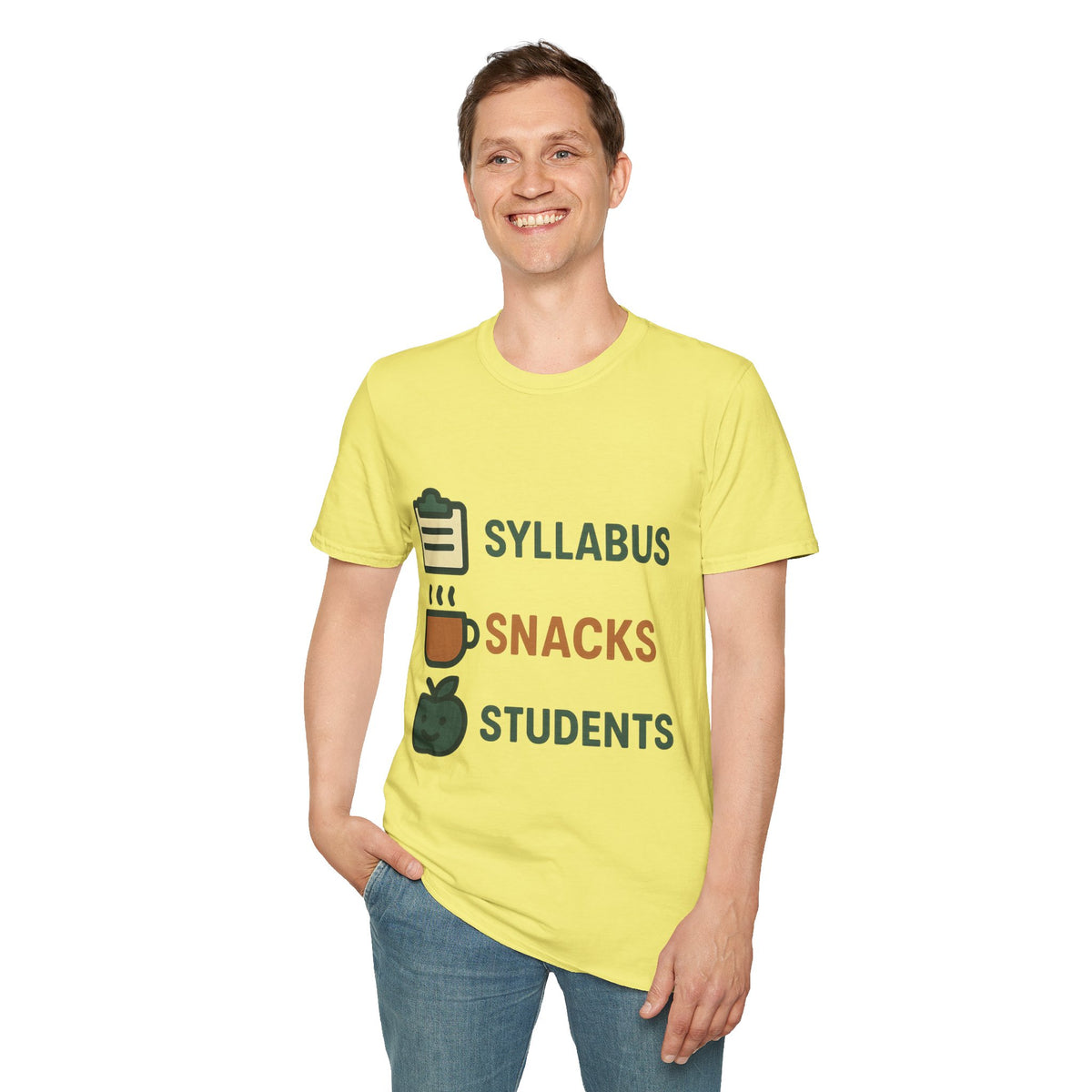 Syllabus Snacks Students Graphic Tee — Funny Teacher & Student Back-to-School T-Shirt - Trending Now - August 2026
