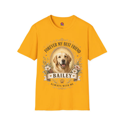 Forever My Best Friend Dog T-Shirt — Personalized Pet Memorial Tee ("Bailey")