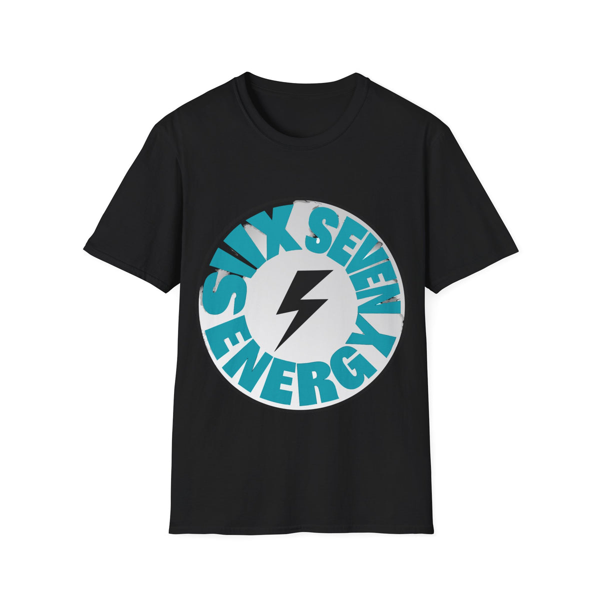 Six Seven Energy Circular Retro Lightning Tee - Bold Coastal Blue Graphic T-Shirt - Trending Now - September 2026