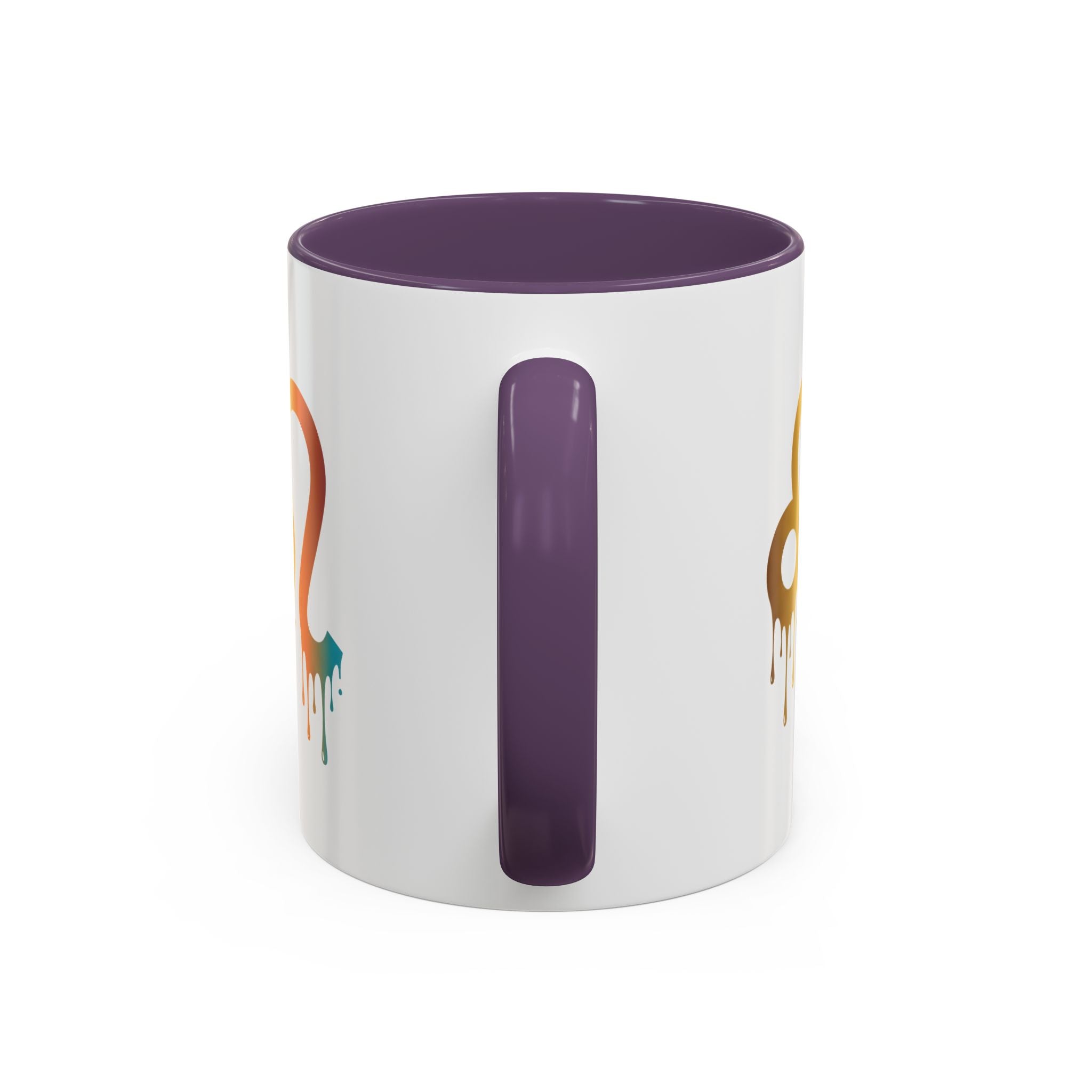 Leo Zodiac Coffee Mug — Dripping Rainbow Leo Symbol Accent Mug