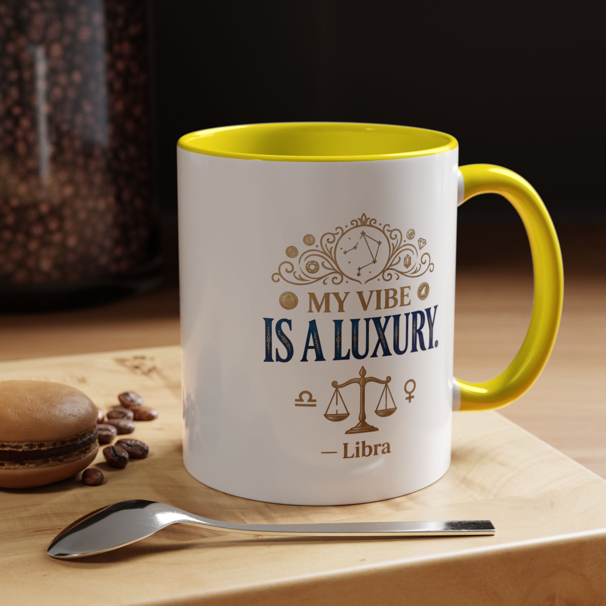 Libra Coffee Mug — "My Vibe Is A Luxury" Zodiac Accent Mug