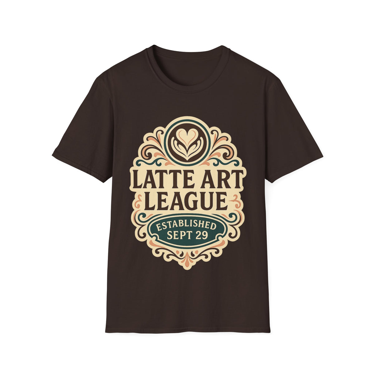 Latte Art League Serving Rituals National Coffee Day Crest T-Shirt - Trending Now - September 2026