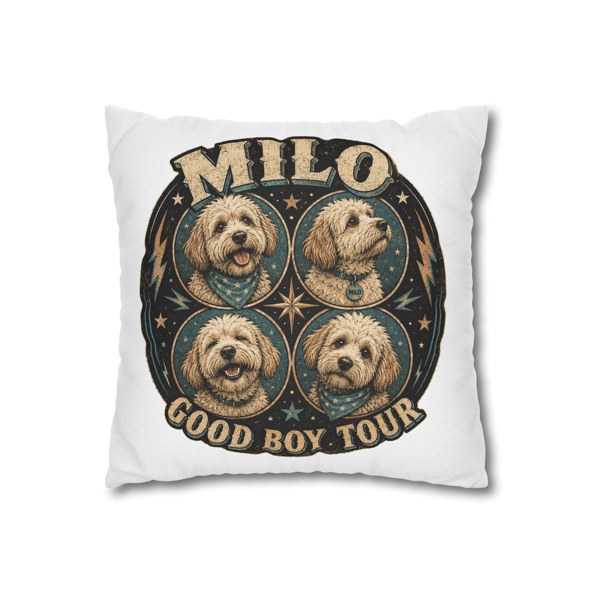 Milo "Good Boy Tour" Decorative Pillowcase Milo Bailey Dog Dad Mom