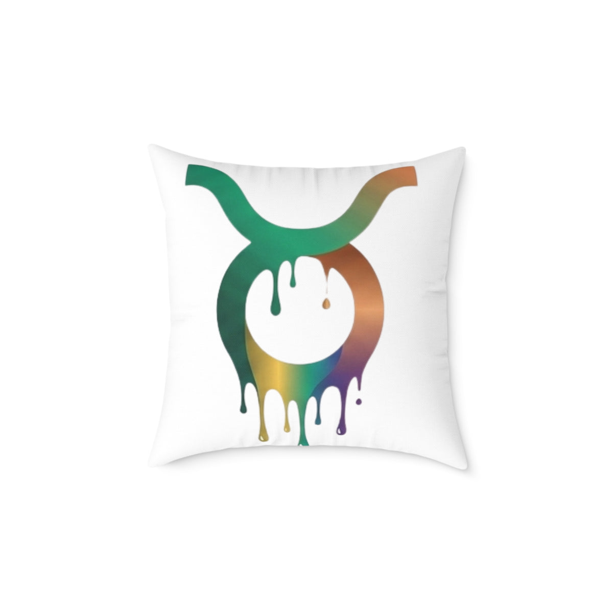 Zodiac Dripping Taurus Astrological Square Poly Canvas Pillow