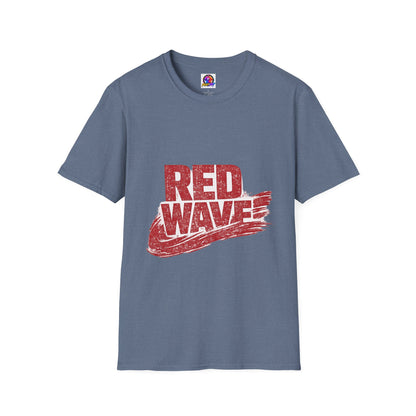 South Korea Red Wave Graphic T‑Shirt — Vintage Distressed Logo Tee