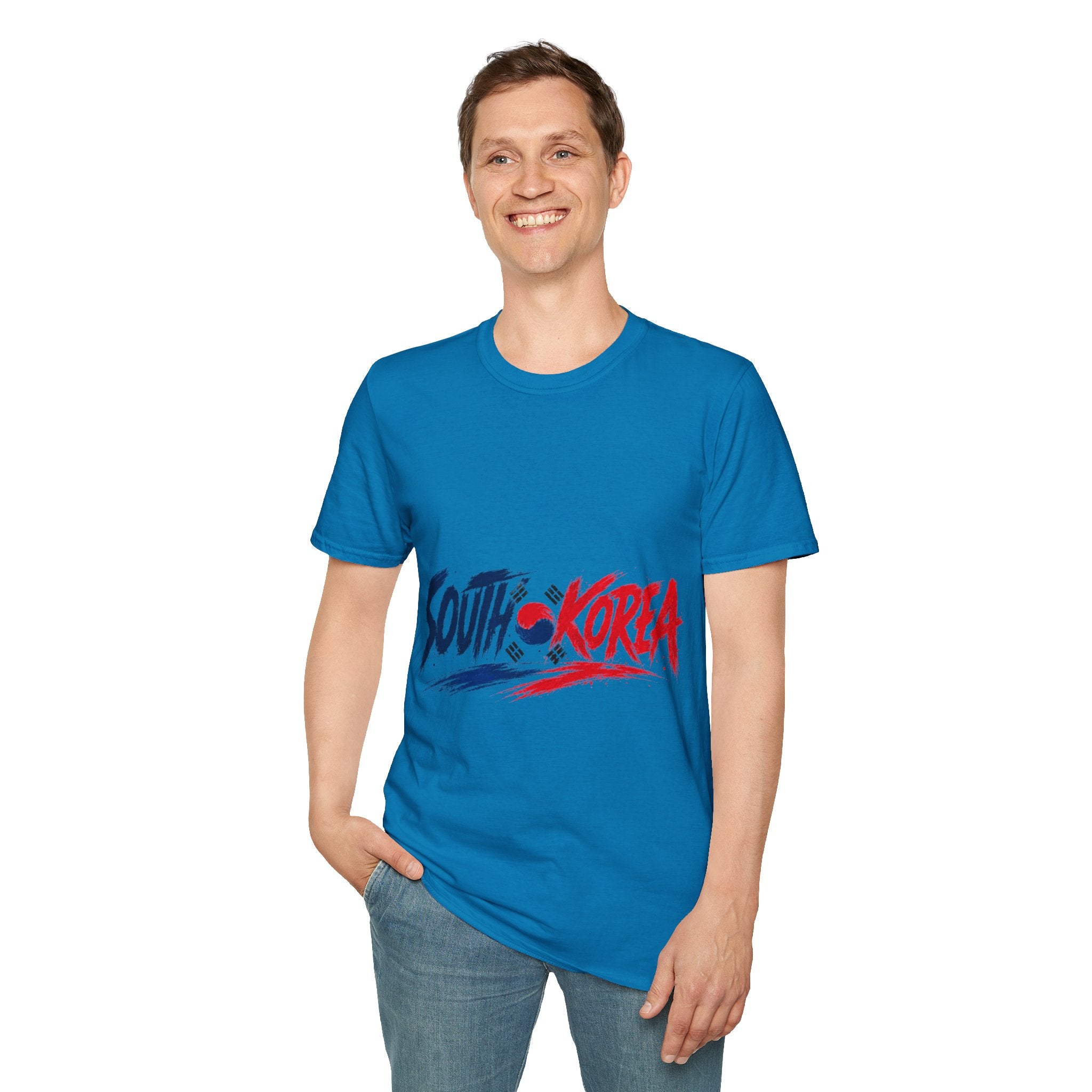 South Korea Flag Brushstroke T-Shirt — Patriotic Korean Travel Tee