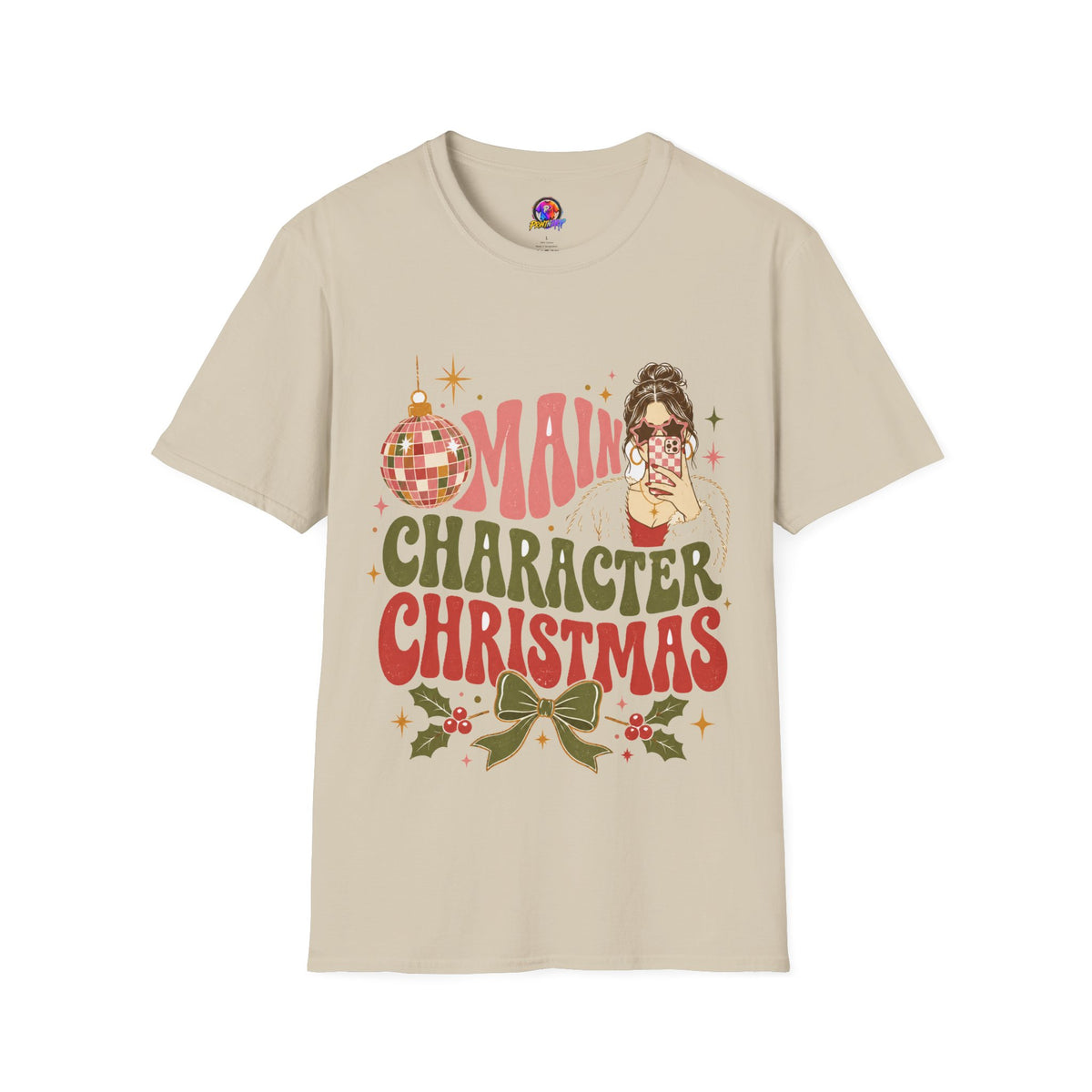 Christmas T-Shirt — "Main Character Christmas" Graphic Tee (Holiday Mom Aesthetic)