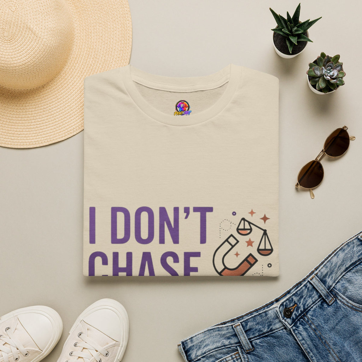 Libra Energy T-Shirt – "I Don't Chase. I Attract." Astrology Tee