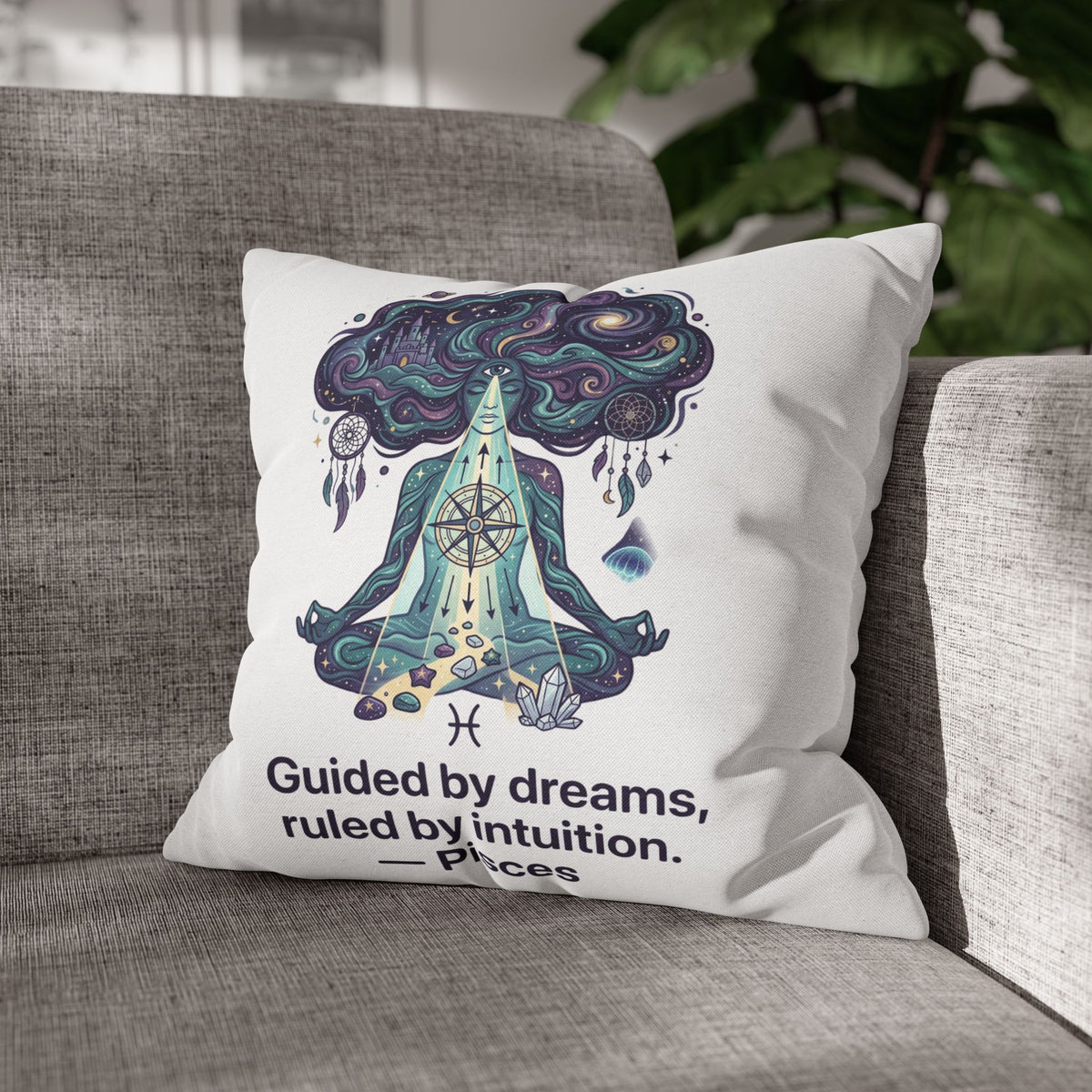 Pisces Meditation Pillowcase — "Guided by dreams, ruled by intuition"