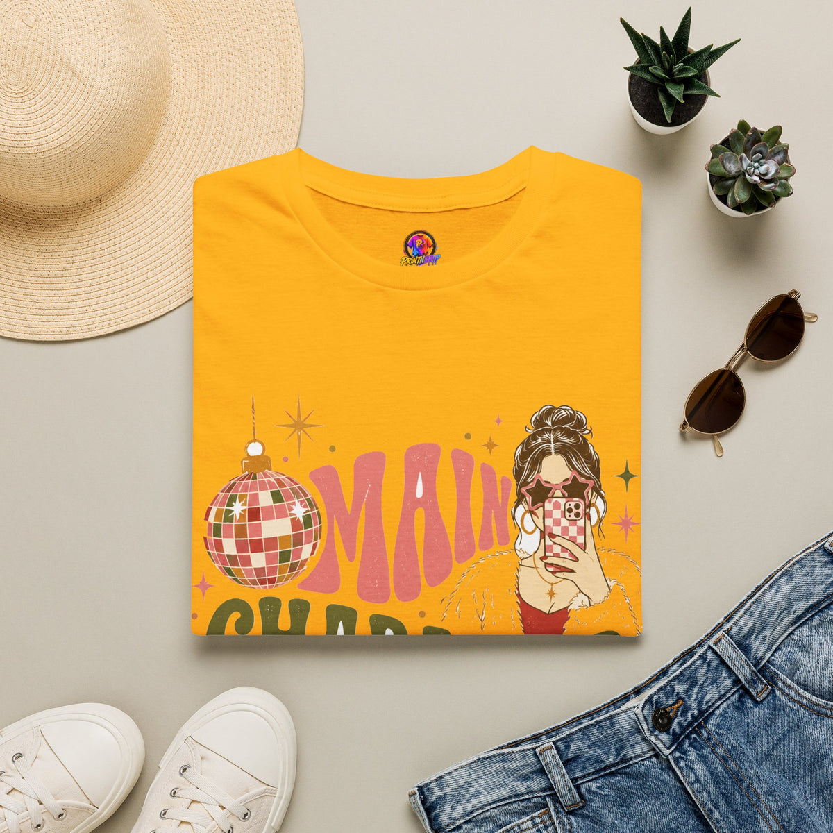 Christmas T-Shirt — "Main Character Christmas" Graphic Tee (Holiday Mom Aesthetic)