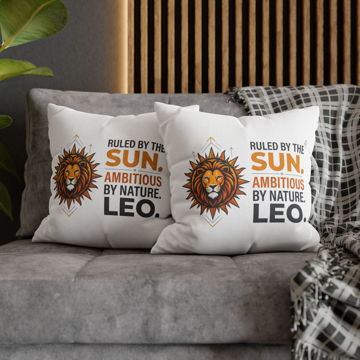 Leo Zodiac Ruled By The Sun Spun Polyester Square Pillowcase
