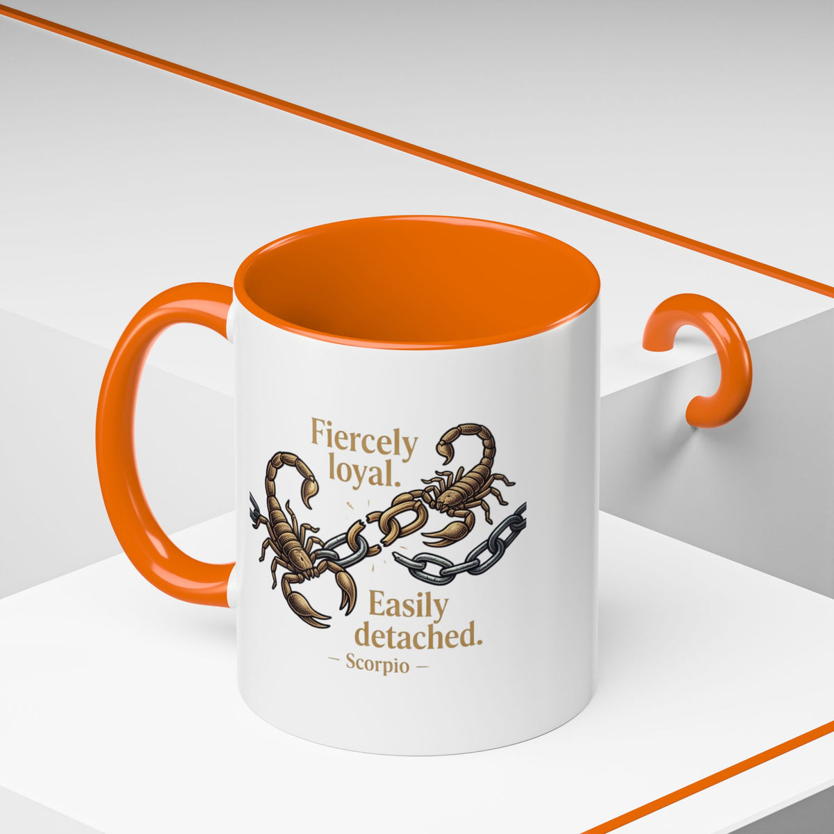 Scorpio Mug — "Fiercely Loyal. Easily Detached." Zodiac Coffee Cup