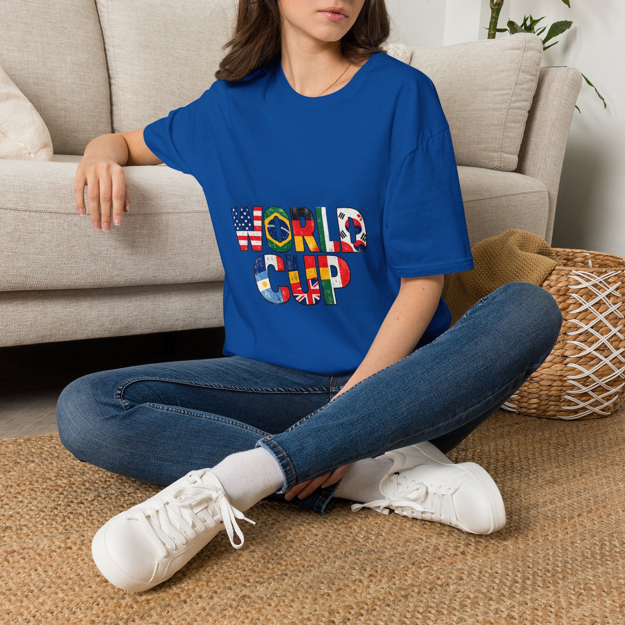 World Cup Flag Graphic T-Shirt — 'WORLD CUP' International Soccer Fans Tee