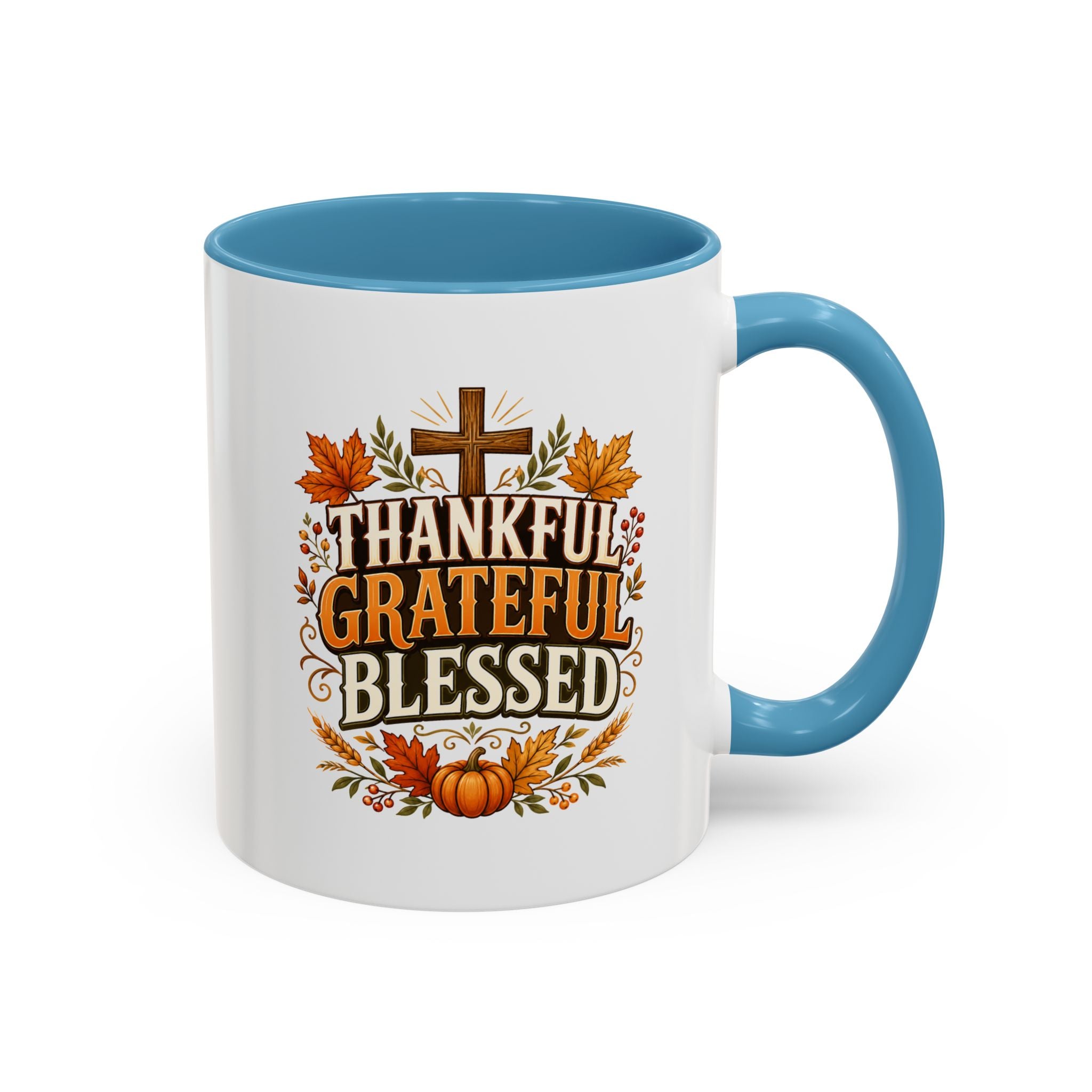 Thanksgiving Mug Thankful Grateful Blessed Coffee Mug