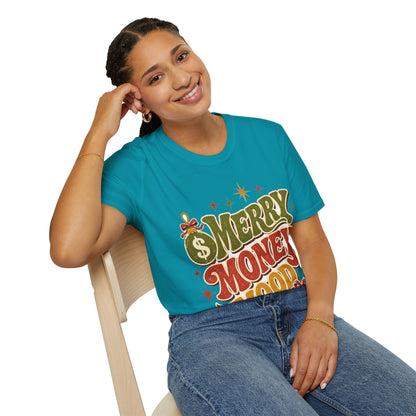 Merry Money Mood T‑Shirt — Retro Holiday Graphic Tee