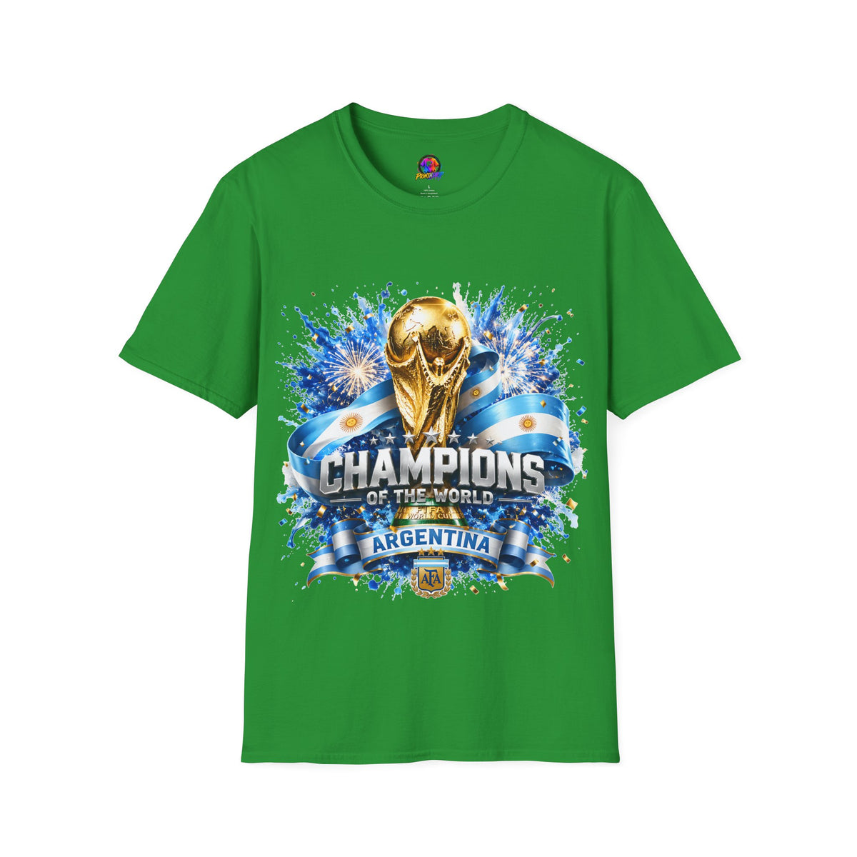 Argentina World Cup Champions T-Shirt — Gold Trophy Celebration Tee