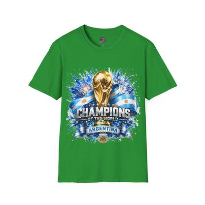 Argentina World Cup Champions T-Shirt — Gold Trophy Celebration Tee