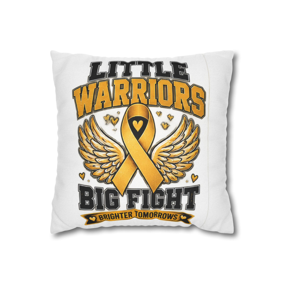Champion Kids Pillow - "Little Warriors Big Fight" Childhood Cancer Awareness Throw Pillowcase