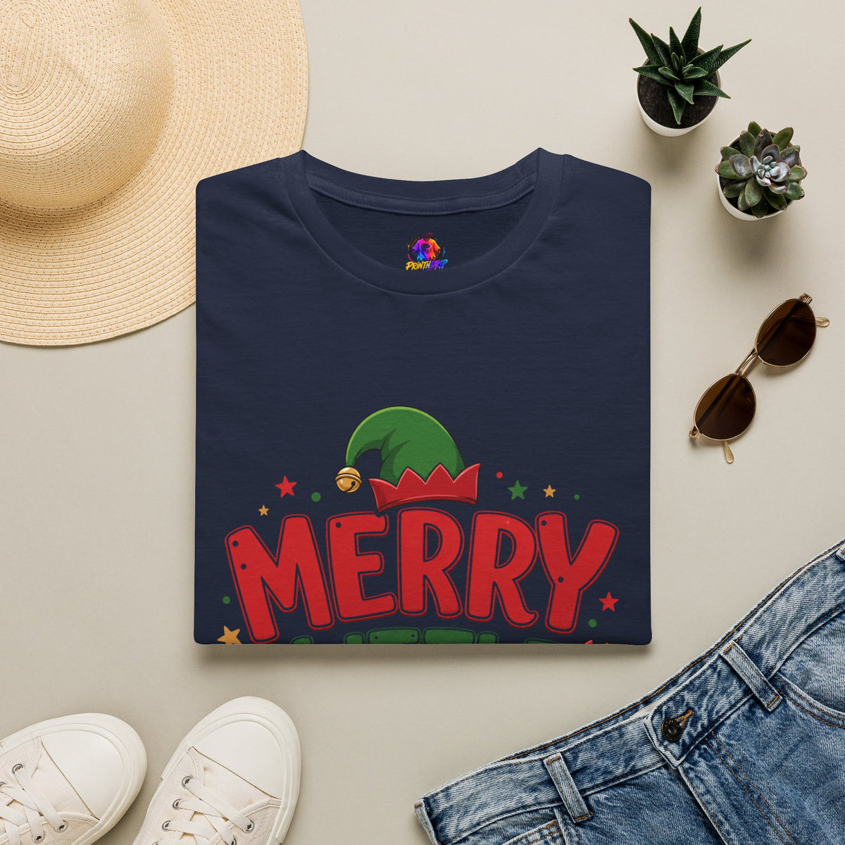 Merry Little Elf T-Shirt — Festive Christmas Holiday Tee