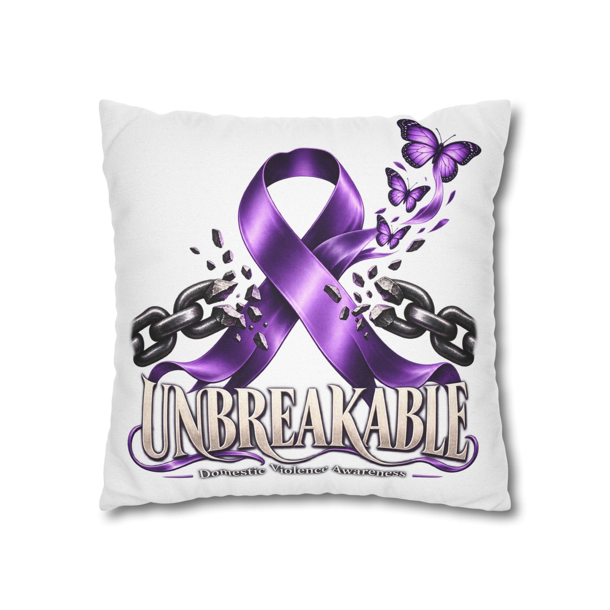 Domestic Violence Unbreakable Purple Ribbon Decorative Pillowcase
