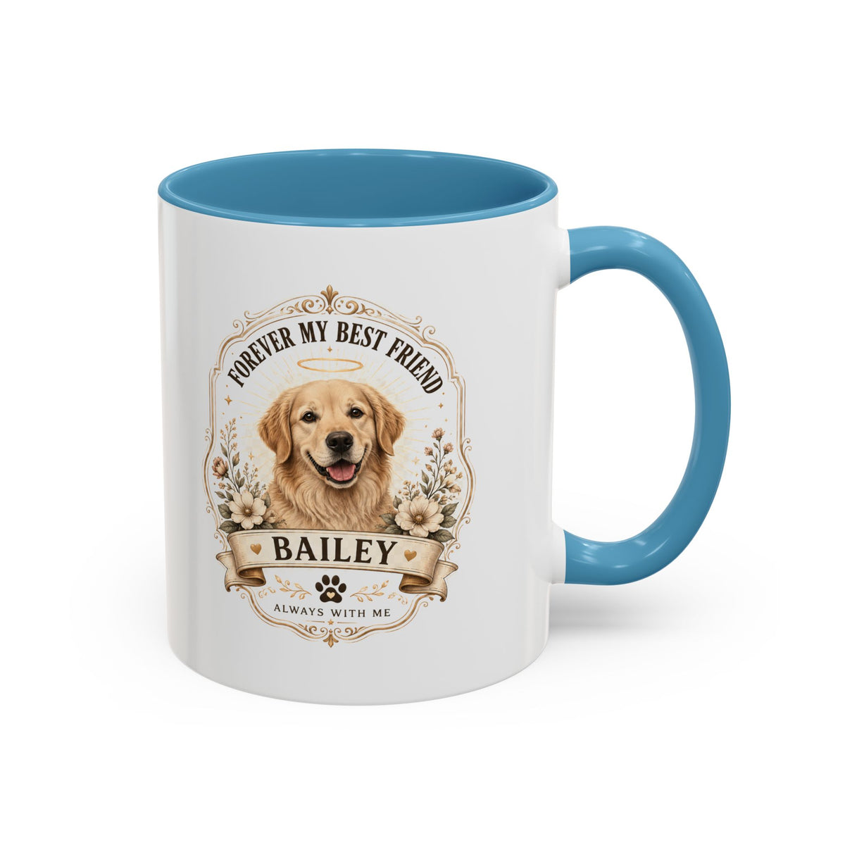 Milo Bailey Dog Dad Mom Dog Memorial Coffee Mug — "Forever My Best Friend" Personalized Golden Retriever