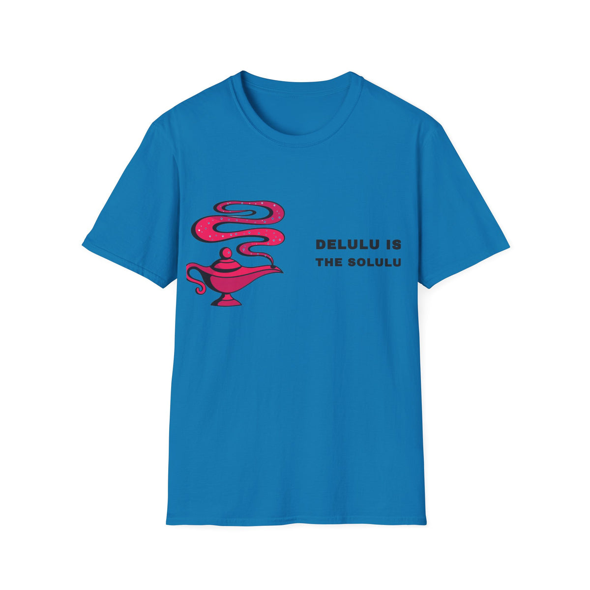 Genie Lamp Graphic T-Shirt — 'Delulu' Vaporwave Snake Design - Trending Now - September 2026