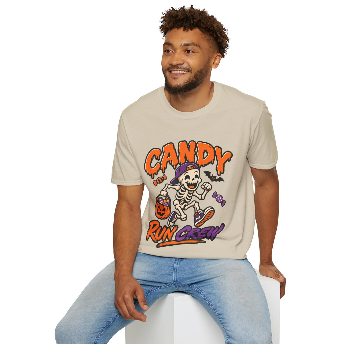 Candy Run Crew T-Shirt — Halloween Skeleton Trick-or-Treat Tee