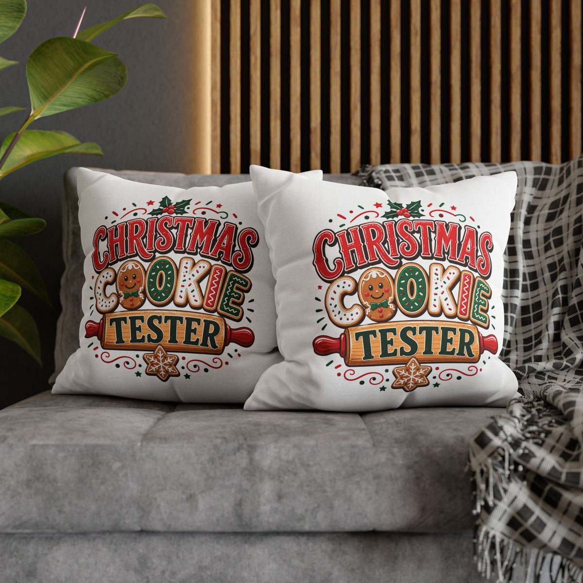 Christmas Cookie Tester Pillowcase — Holiday Decorative Throw Pillow Cover