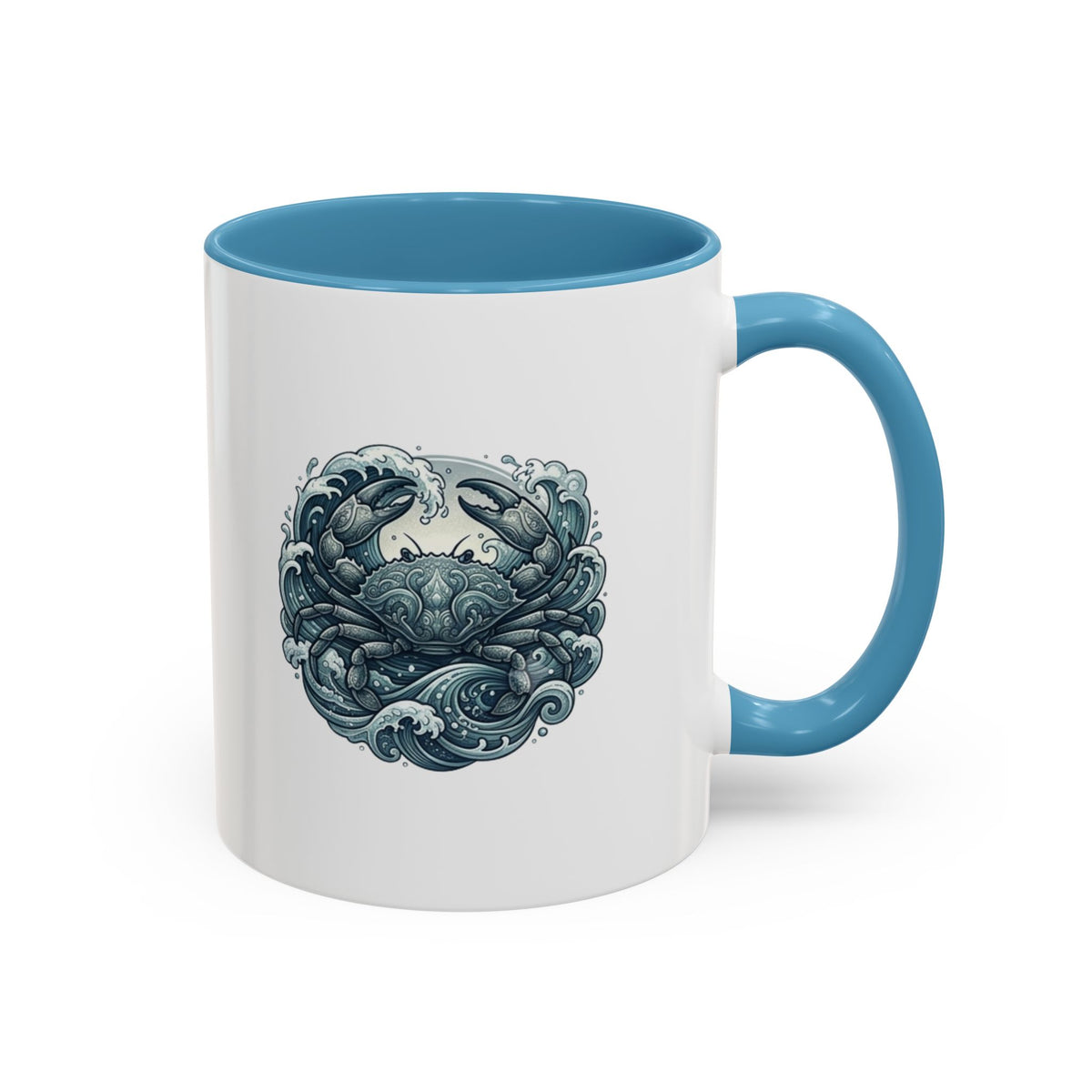 Cancer Zodiac Crab Ocean Crest Accent Coffee Mug
