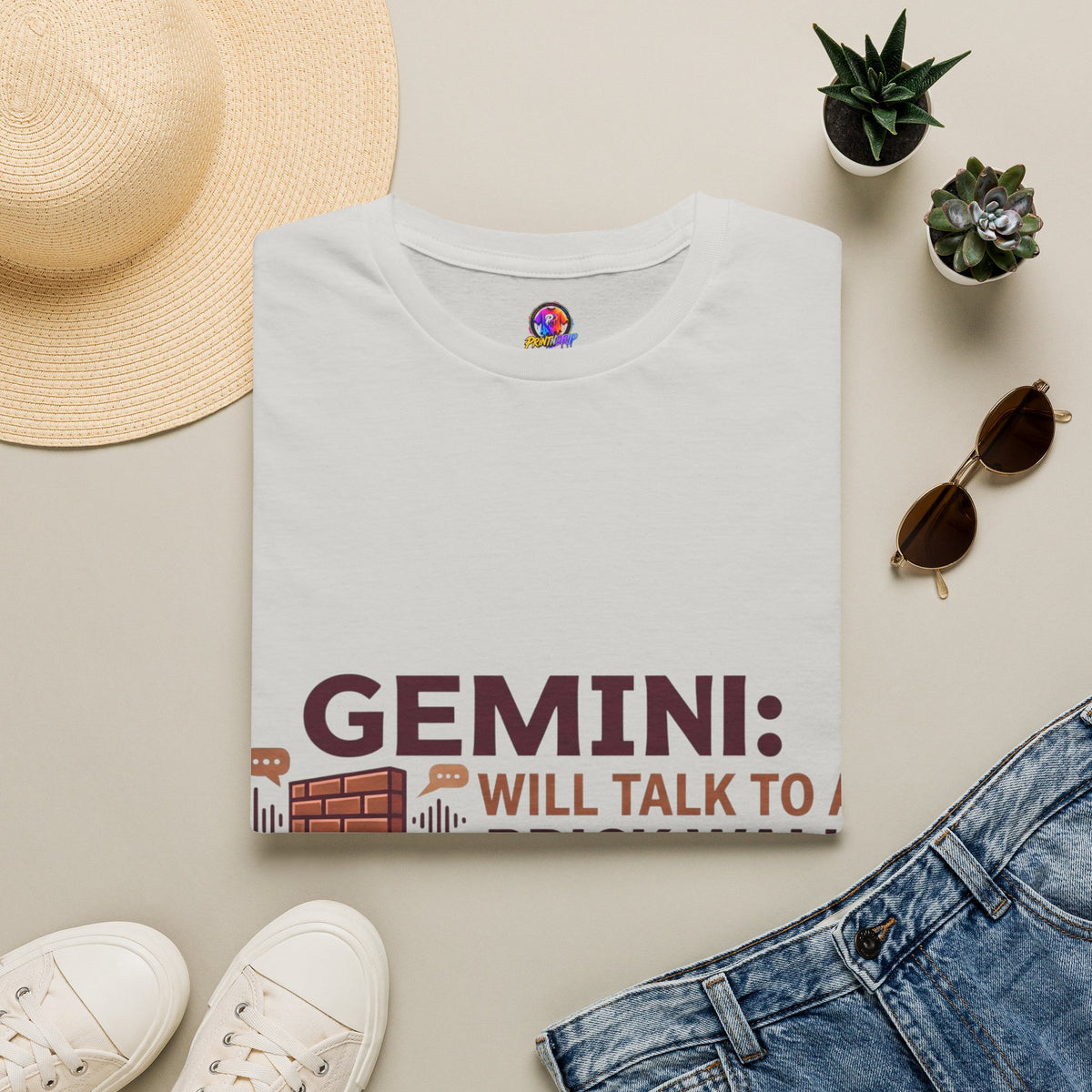 Gemini T-Shirt — "Gemini: Will Talk to a Brick Wall, Will Also Win the Argument" Astrological Tee